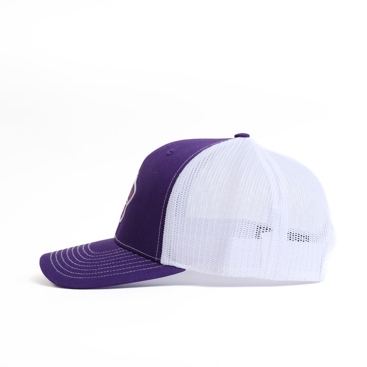 Right Side of Kansas State University Purple and White Powercat Hat