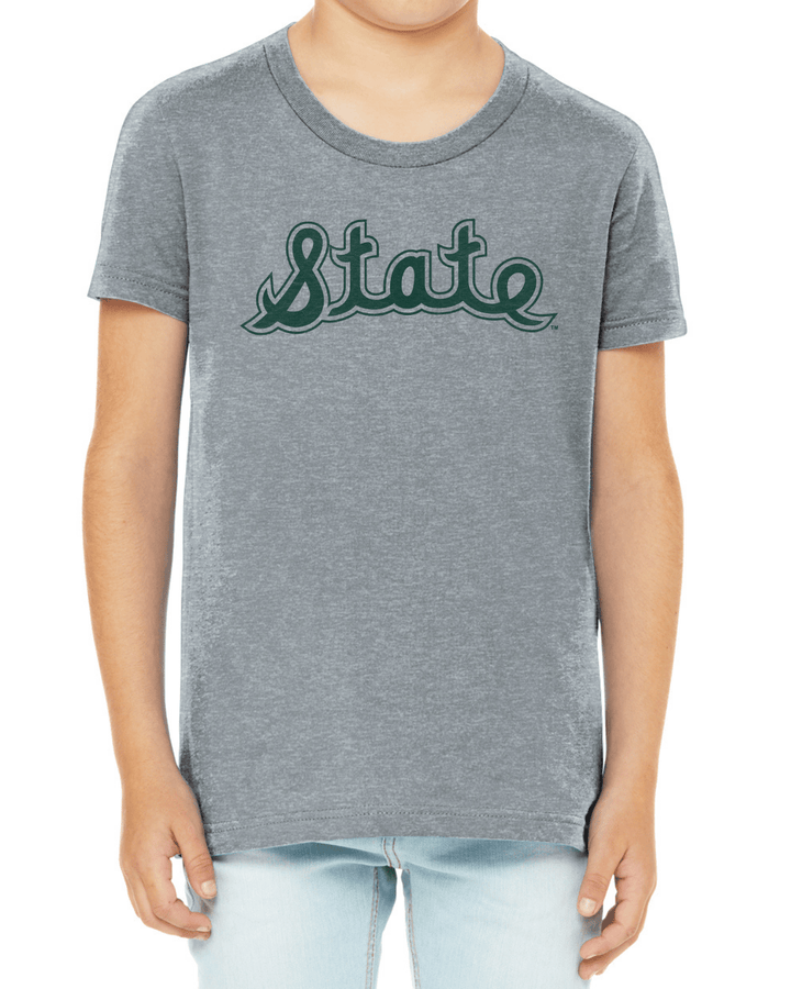 Michigan State 1979 Champs Script State Youth Grey T-shirt