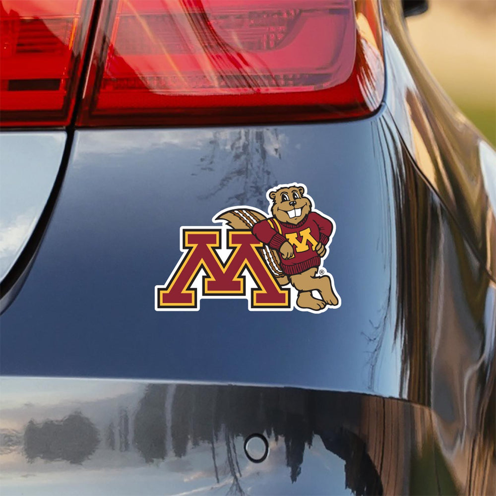 University of Minnesota M with Gopher Sticker on Car from Nudge Printing