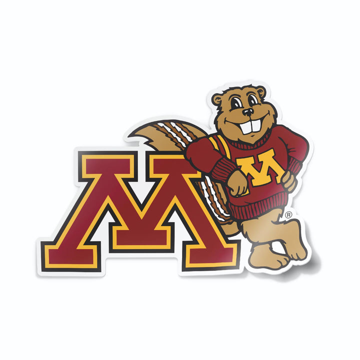 University of Minnesota M with Leaning Gopher Sticker Unpackaged