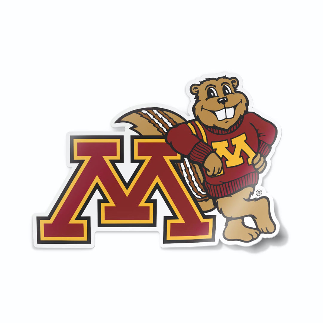 University of Minnesota M with Leaning Gopher Sticker Unpackaged