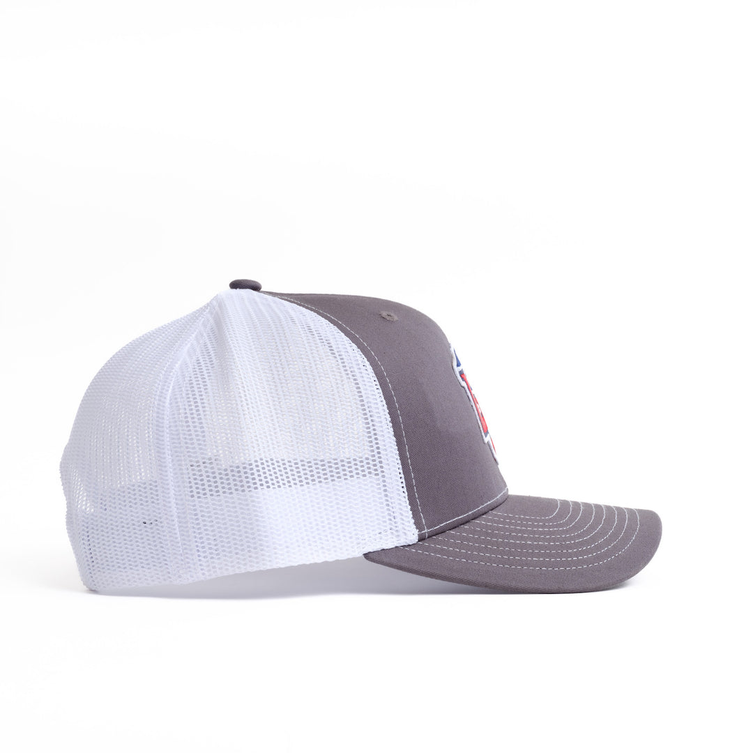 Liberty University Right Side of Trucker Hat in Charcoal and White