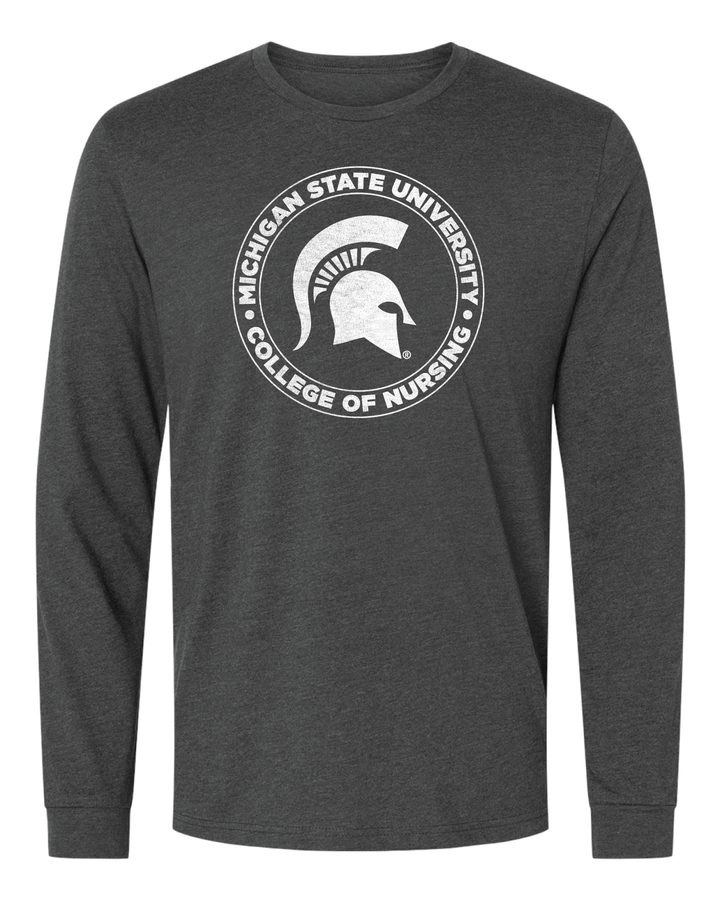 Charcoal Michigan State College of Nursing Long Sleeve Shirt