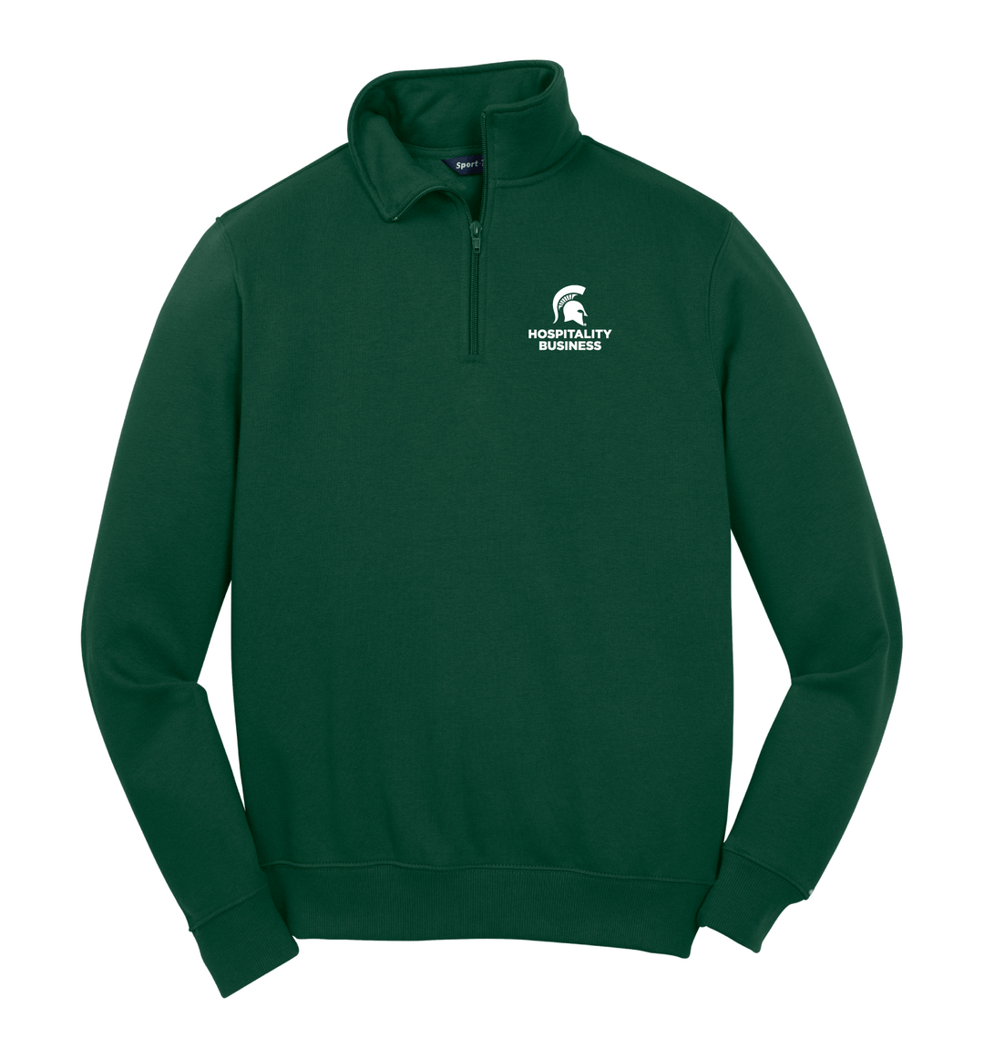 Green MSU Quarter Zip Pullover Hospitality Business