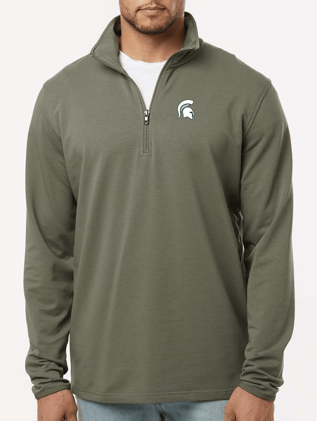 Michigan State Spartan Helmet Perform Quarter Zip (2 Color Options)