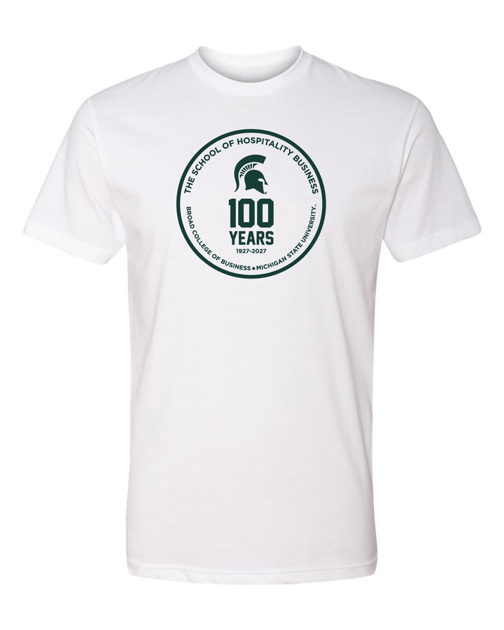 Michigan State Hospitality Business 100 Year Anniversary White T-Shirt