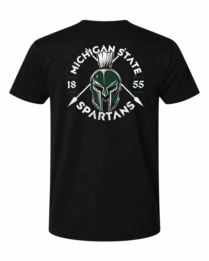 MSU Molon Labe Ancient Spartan Helmet Black T-shirt