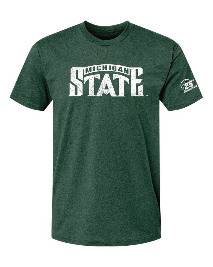 MSU 2000 National Champs Basketball Green T Shirt - 25th Anniversary Limited Edition