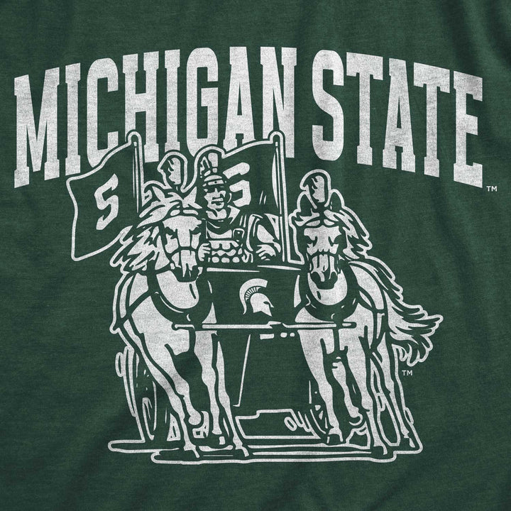 Green Michigan State Shirt with Vintage Chariot Logo