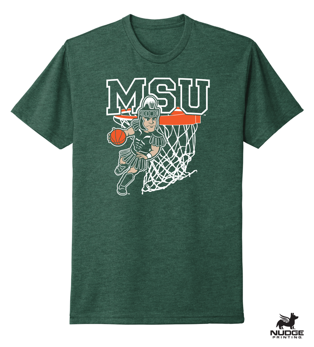 Green Michigan State Basketball Sparty MSU T Shirt
