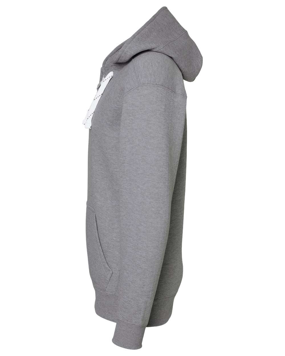 Side view of grey Michigan State sweatshirt from Nudge Printing.