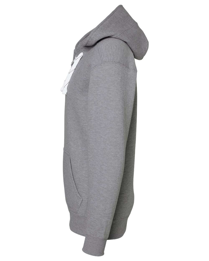 Side view of grey Michigan State sweatshirt from Nudge Printing.