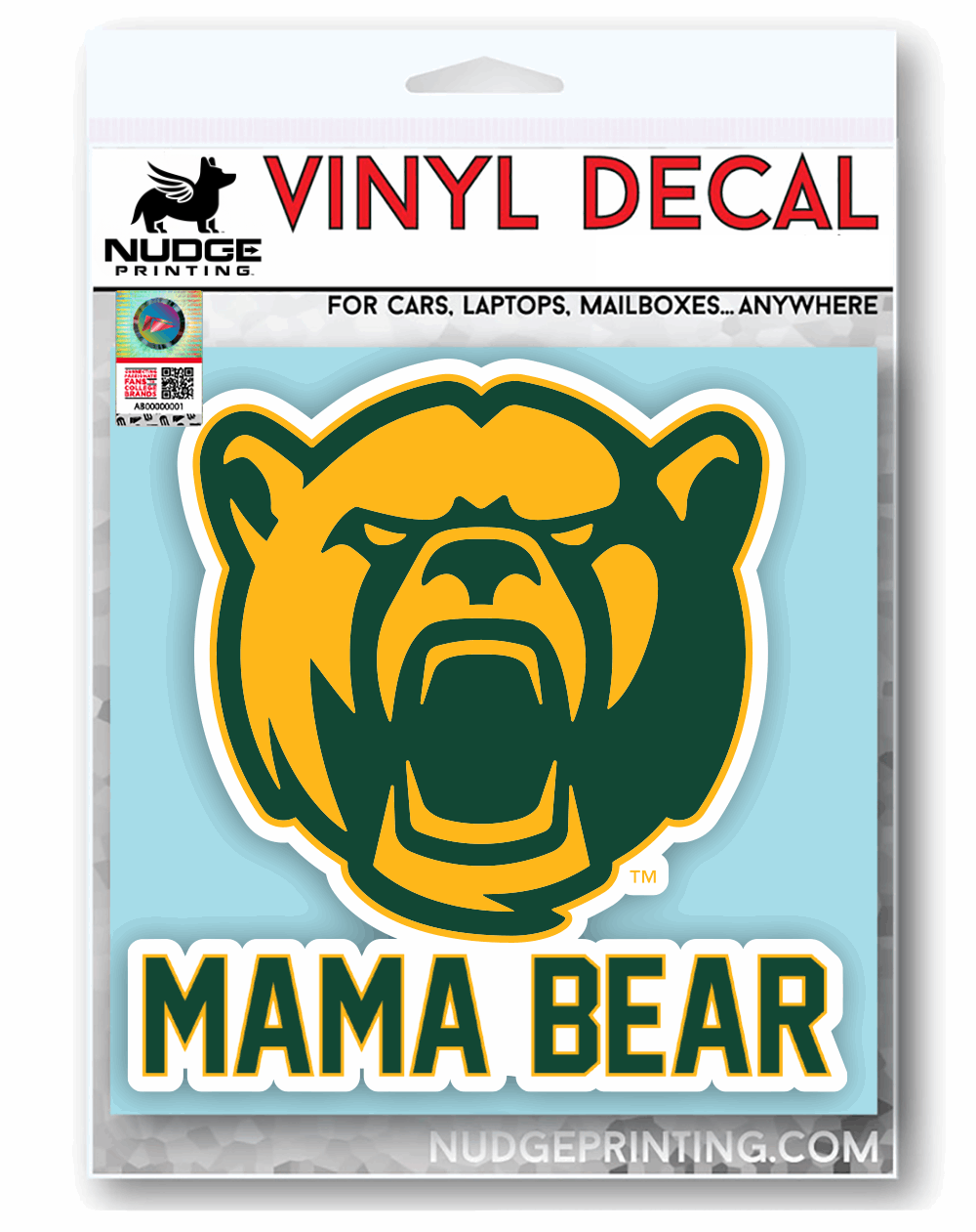Baylor University Mama Bear - Original Design - Car Decal Bumper Sticker