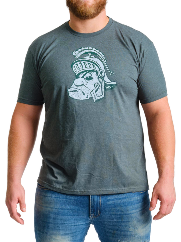 Michigan State University MSU Spartans Vintage Gruff Sparty T-Shirt (Green)