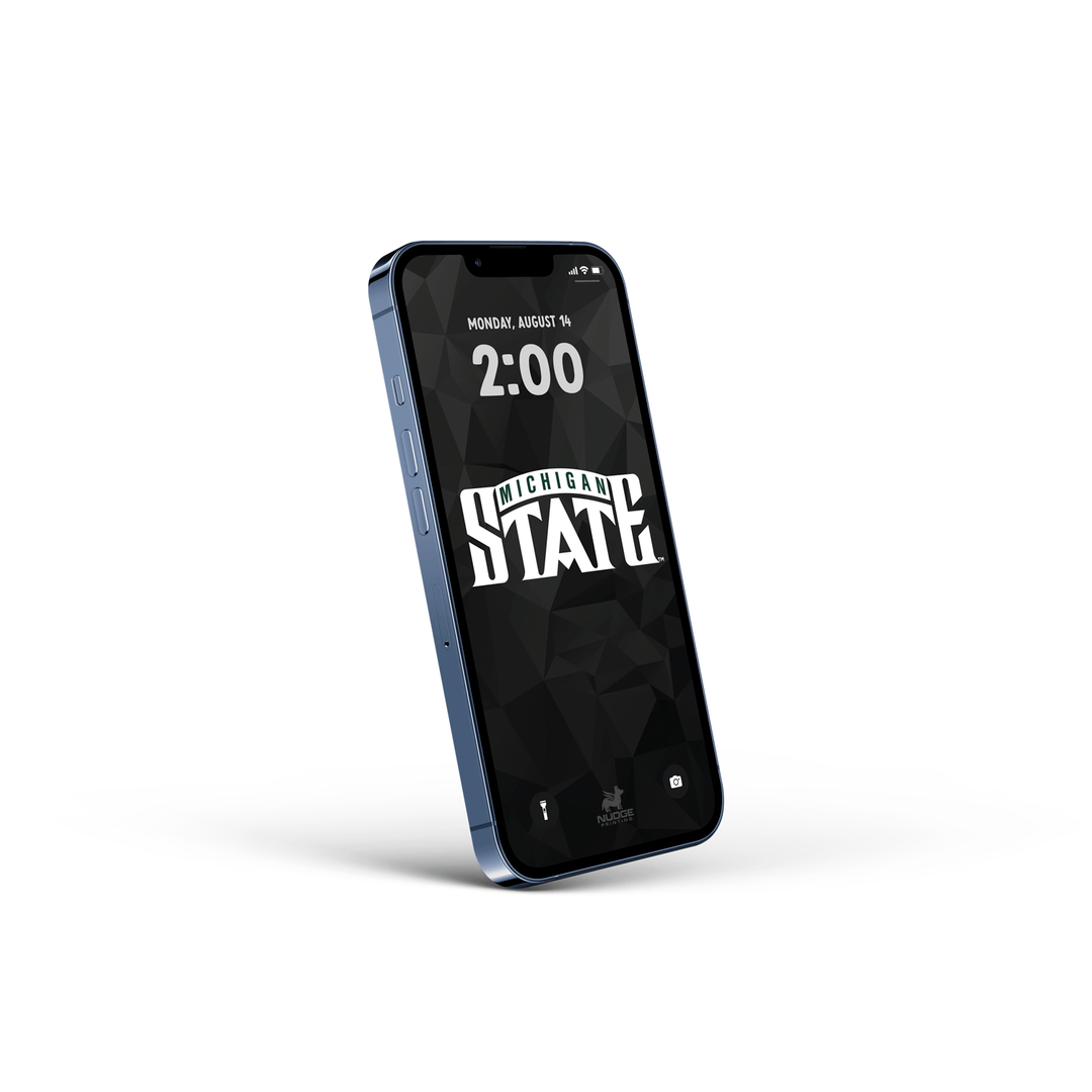 iPhone showing a Michigan State vintage logo background wallpaper free download