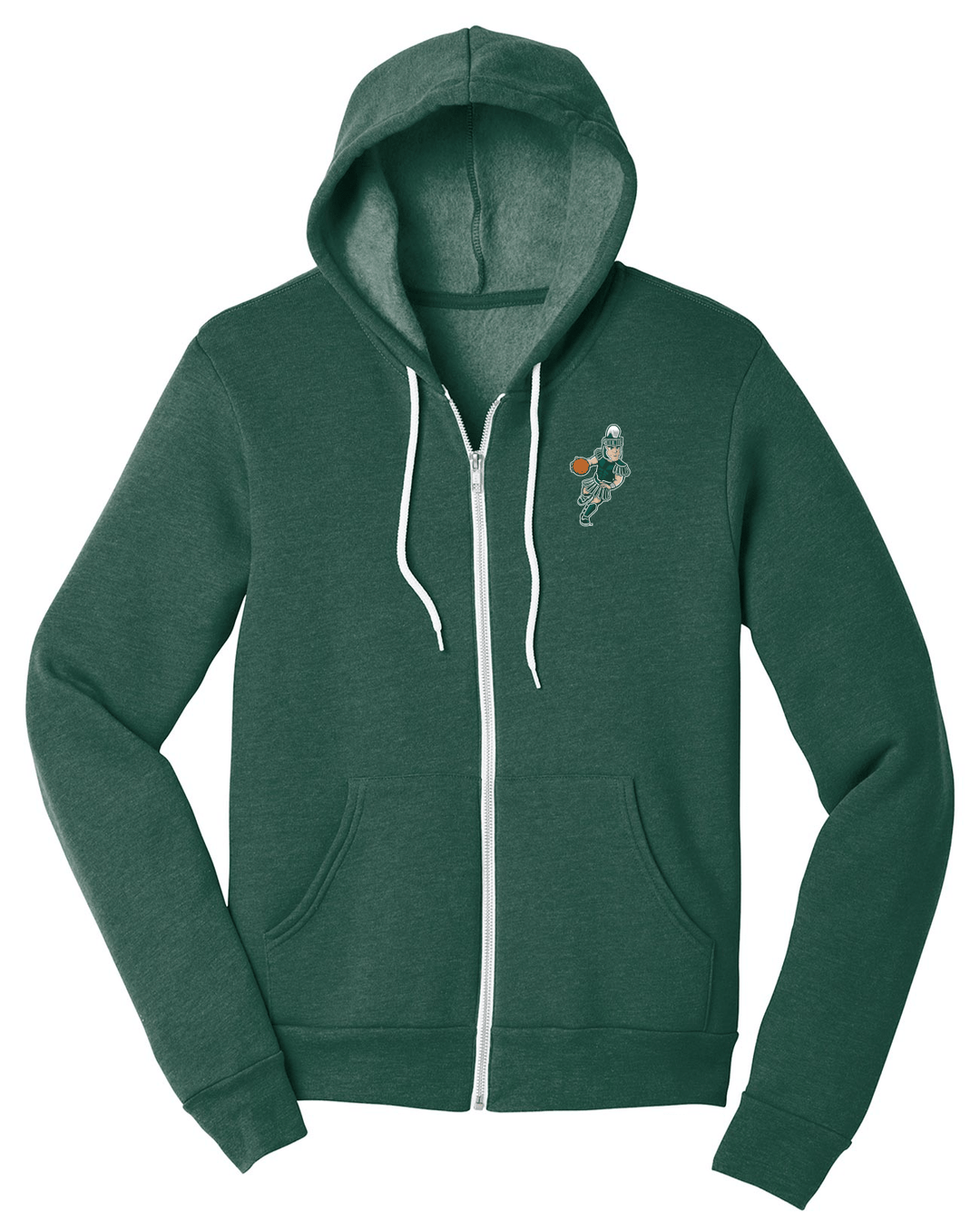 Michigan State Basketball Sparty Zip Up Hoodie in Green