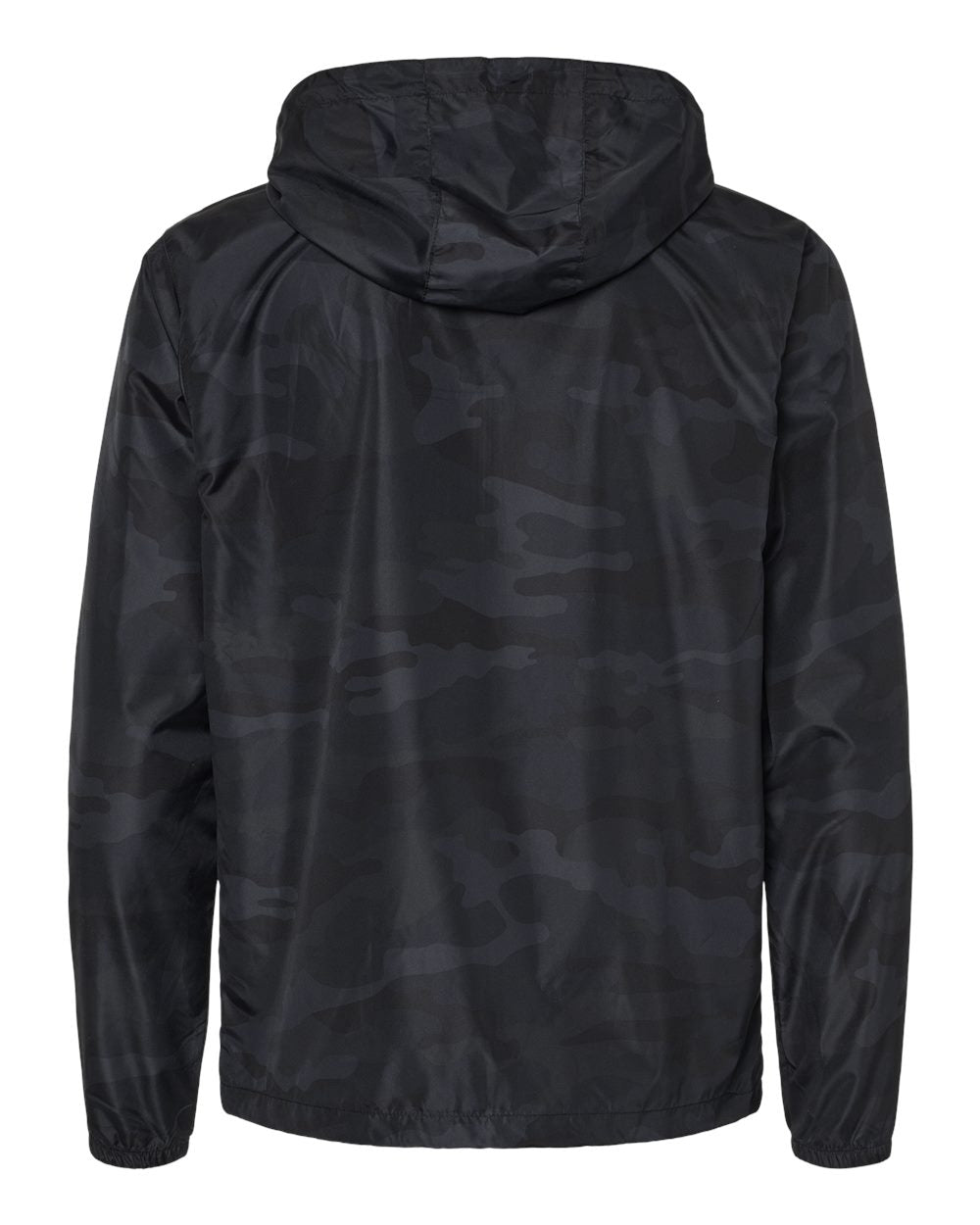 Back view of Michigan State Black Camo Windbreaker Jacket from Nudge Printing