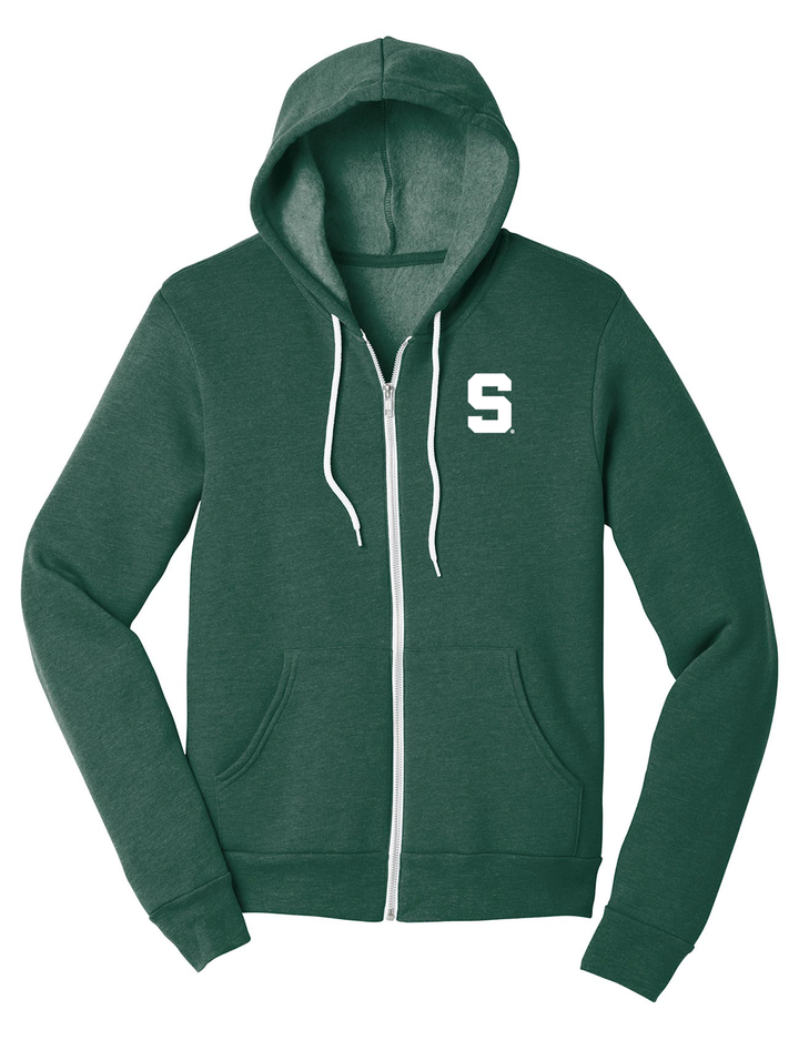 Green Michigan State Block S Zip Up from Nudge Printing