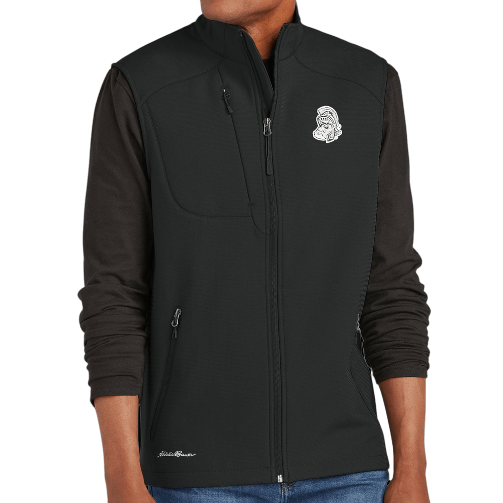 Black Eddie Bauer MSU vest on male