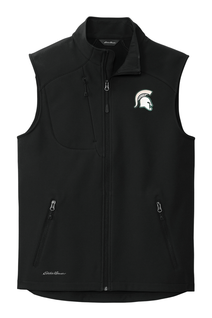 Black Michigan State Eddie Bauer vest with Spartan helmet logo