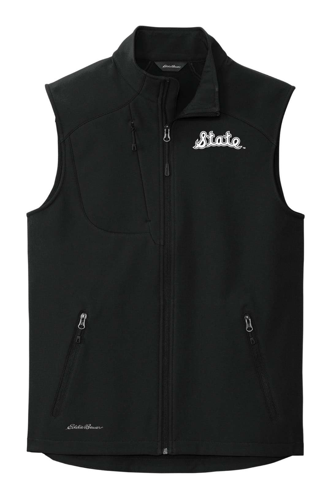 Michigan State Cursive State Script Eddie Bauer Vest in Black