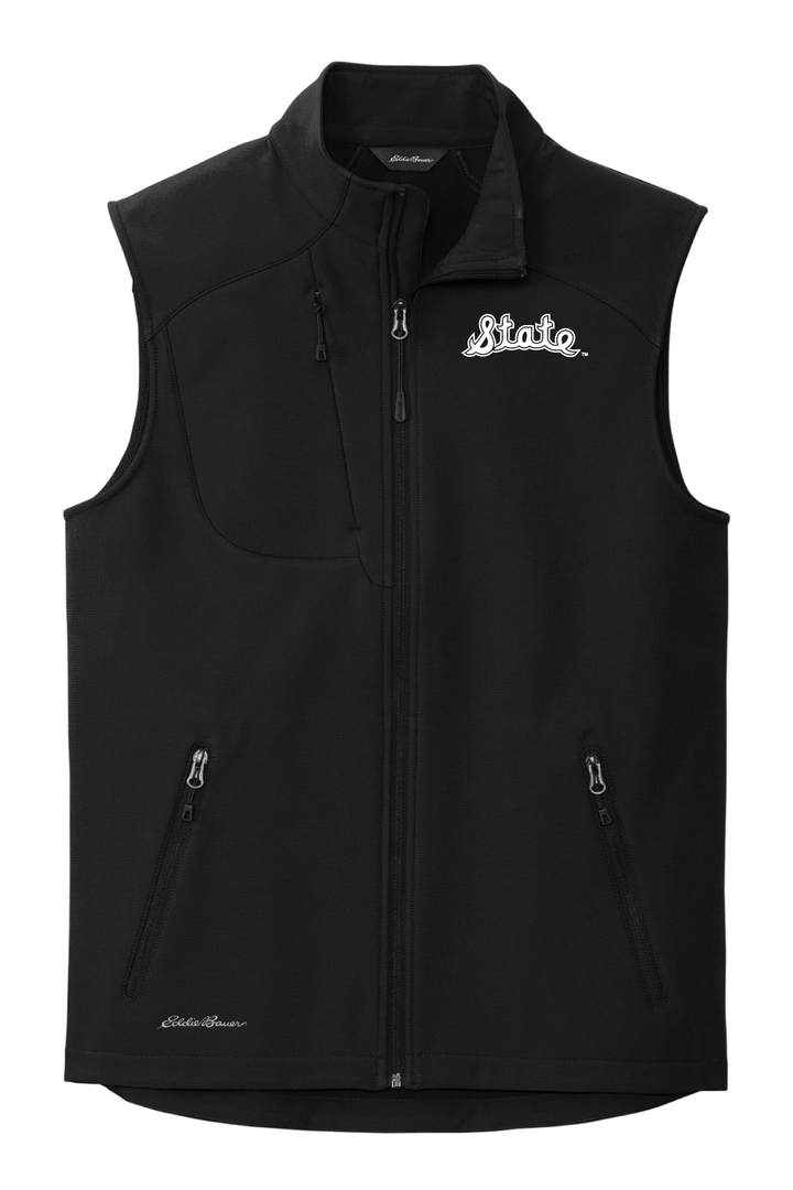 Michigan State Cursive State Script Eddie Bauer Vest in Black