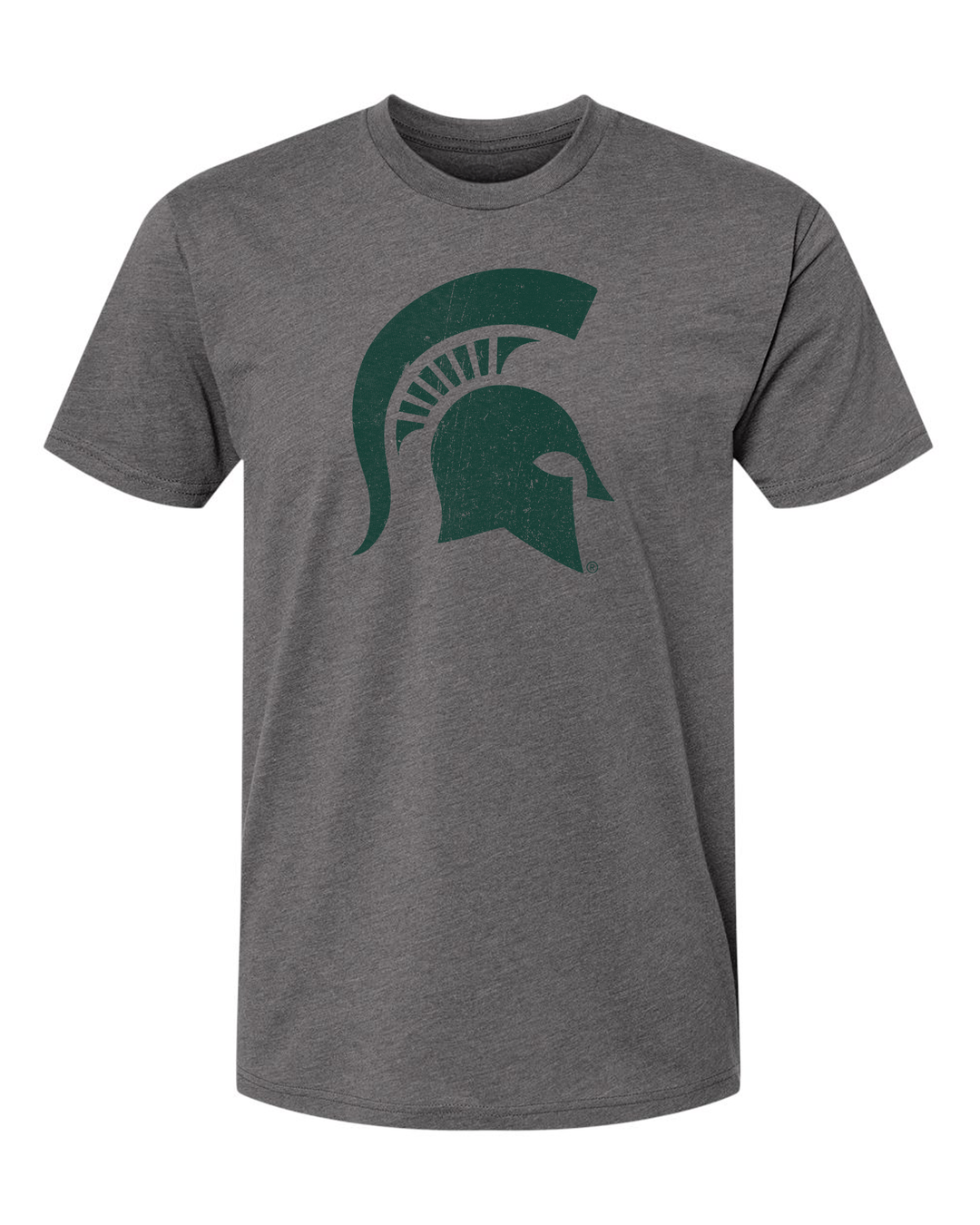Michigan State Spartan Helmet Grey T Shirt