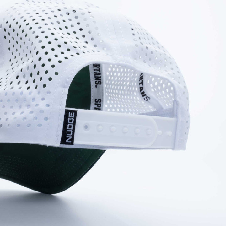 Close up photo of the Michigan State Gruff Sparty hat from Nudge Printing&