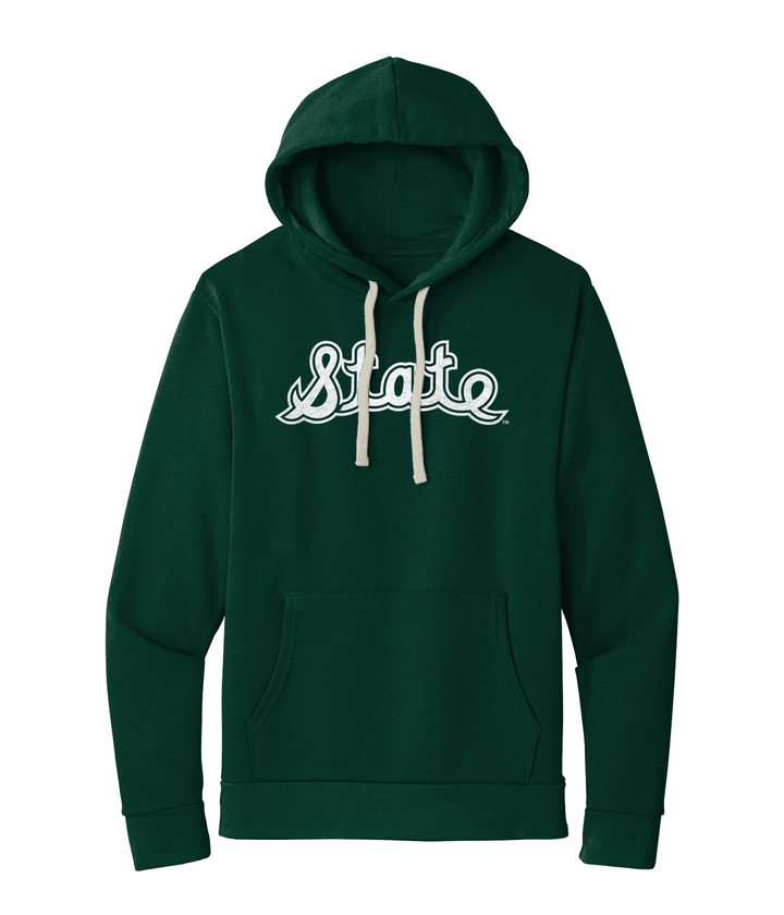 Green MSU Script State Hoodie from Nudge Printing