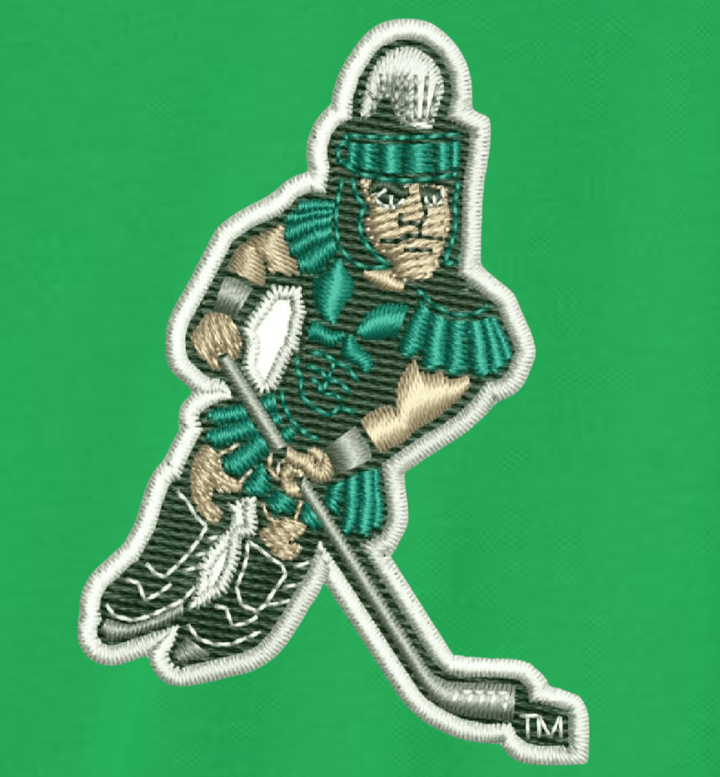 Embroidered Michigan State Hockey Sparty logo