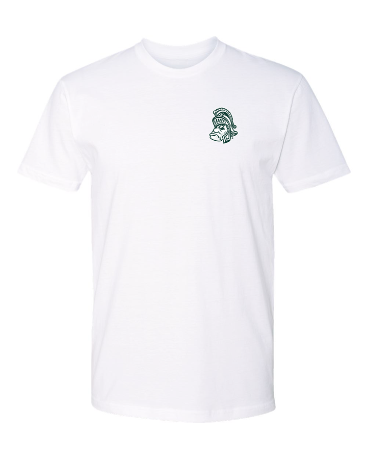 White MSU Gruff Sparty T Shirt