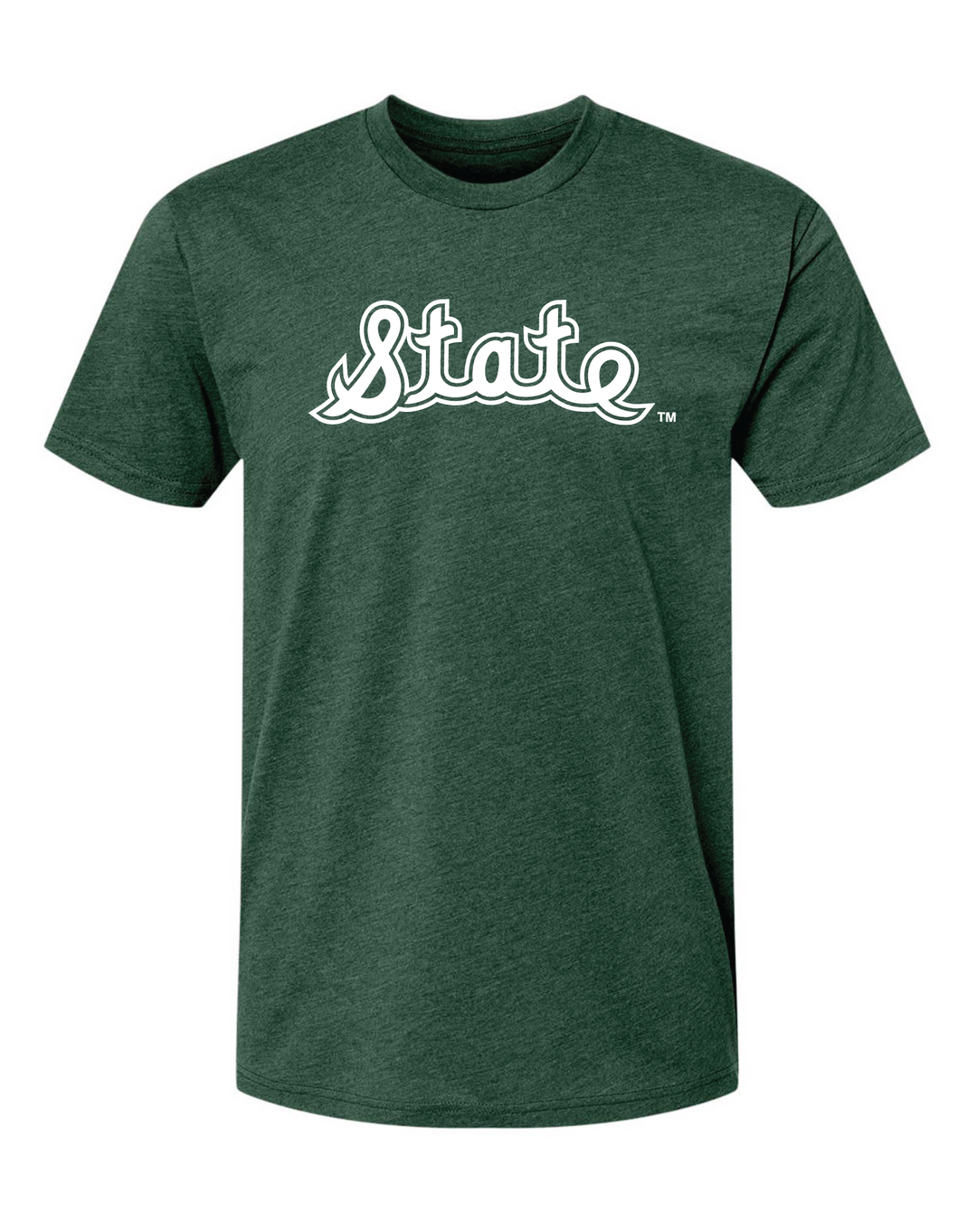 MSU Cursive State script green t-shirt