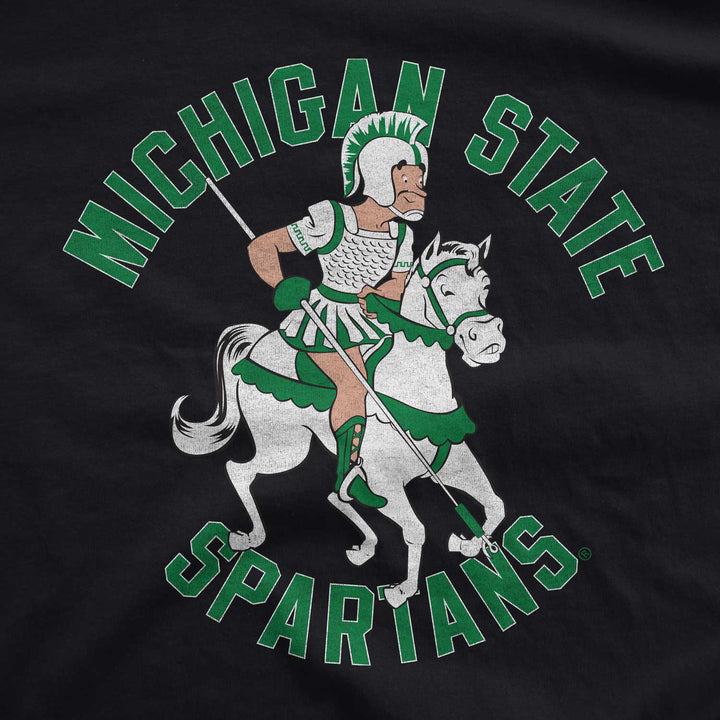 Black Michigan State Hoodie with Vintage Horse Logo
