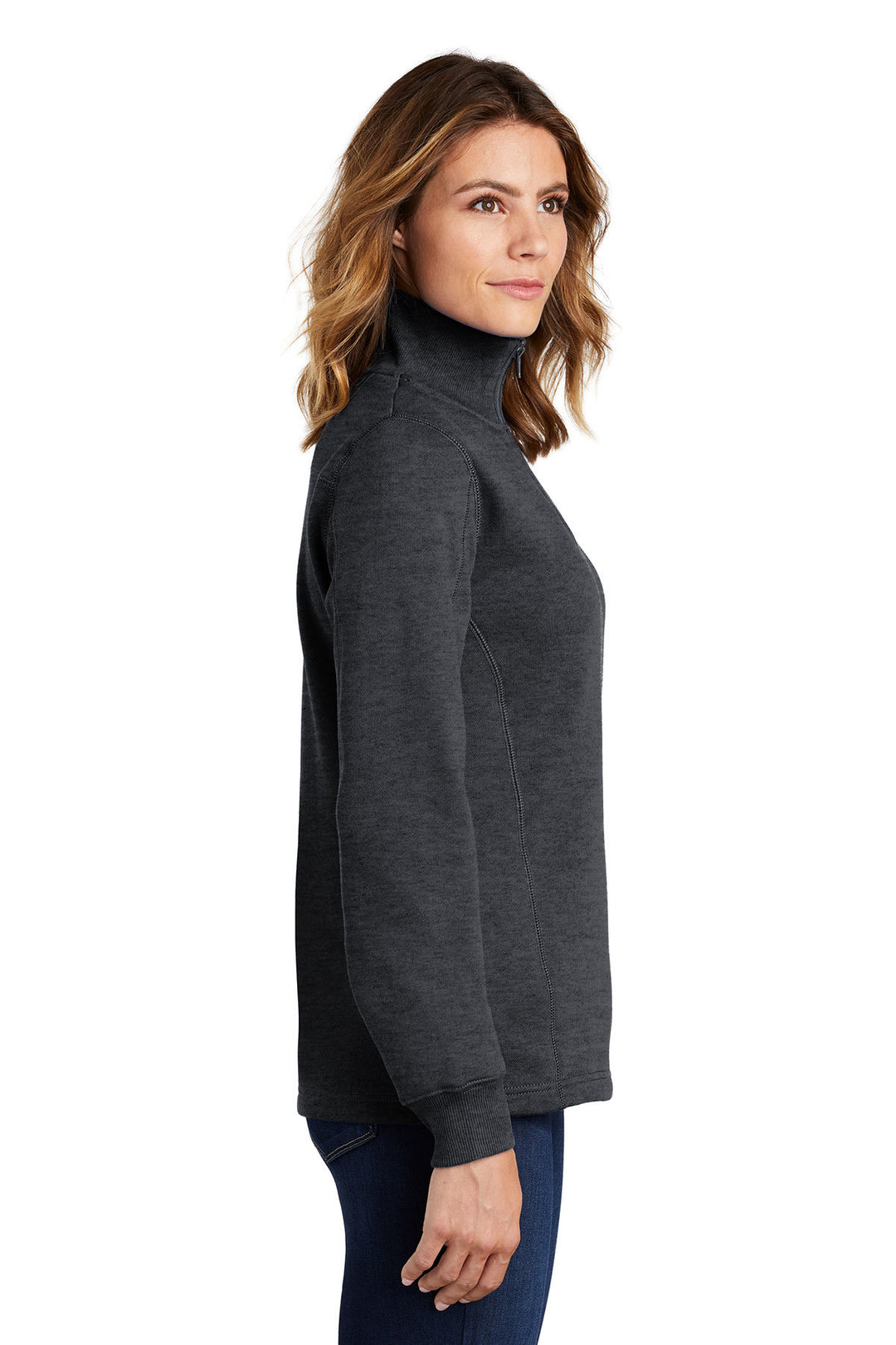 Side view of Michigan State Womens Quarter Zip from Nudge Printing