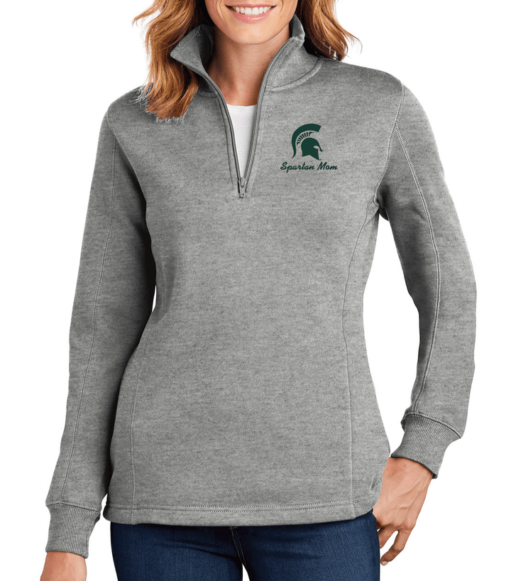 Womens Michigan State Quarter-zip Spartan Mom on Female model