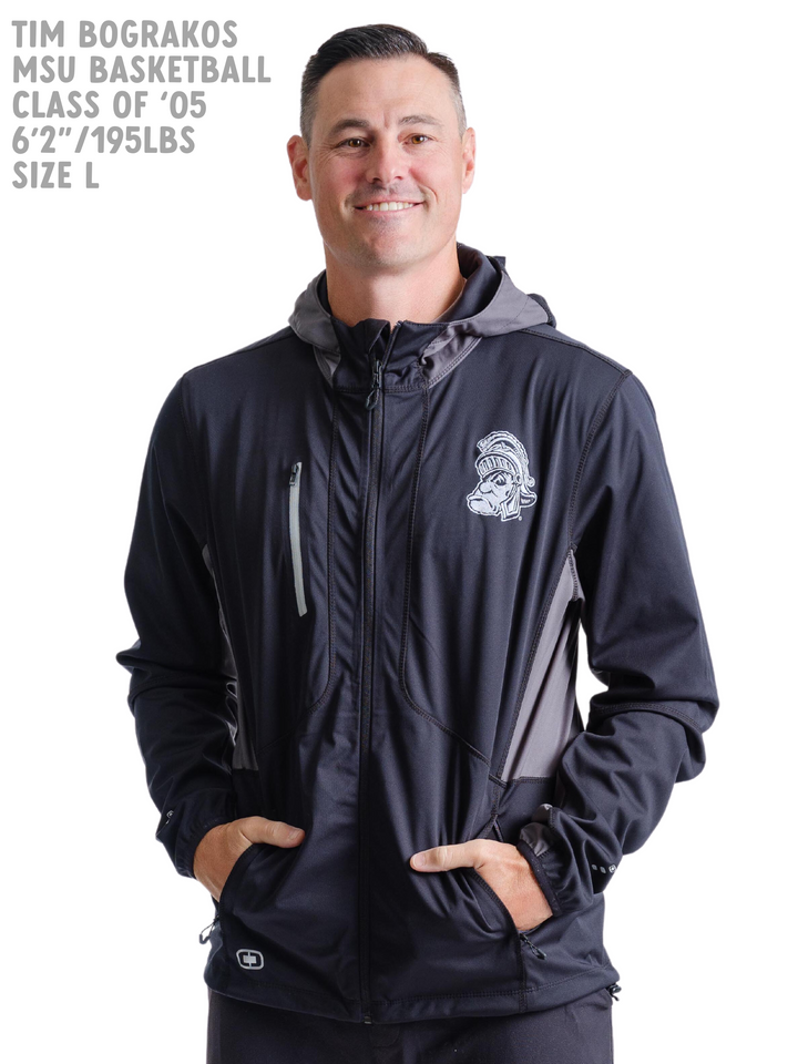 Black Michigan State Jacket with Gruff Sparty Logo