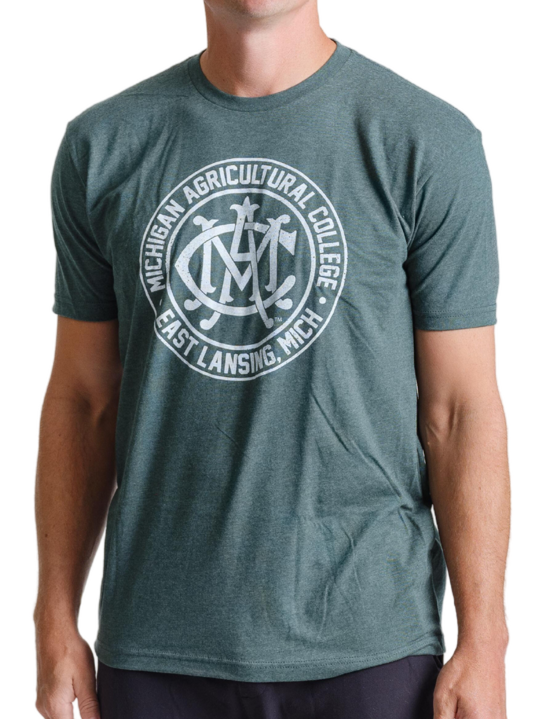 Green Vintage Michigan State T Shirt with MAC Logo