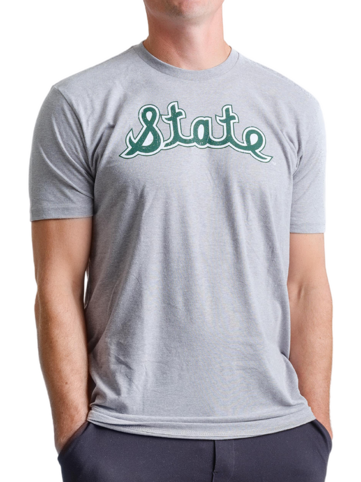 Michigan State University Vintage State Script T-shirt - Nudge Printing