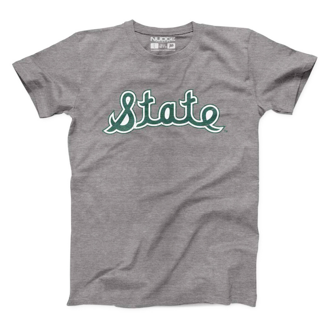 Michigan State University Vintage State Cursive Script T-shirt