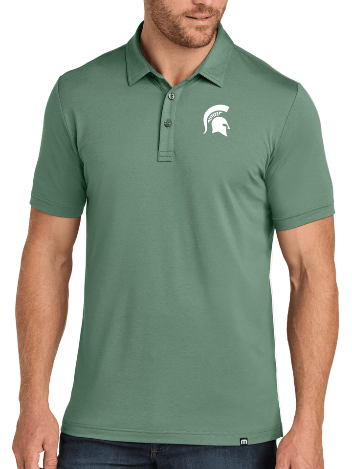 NEW | Michigan State TravisMathew Spartan Helmet Performance Polo