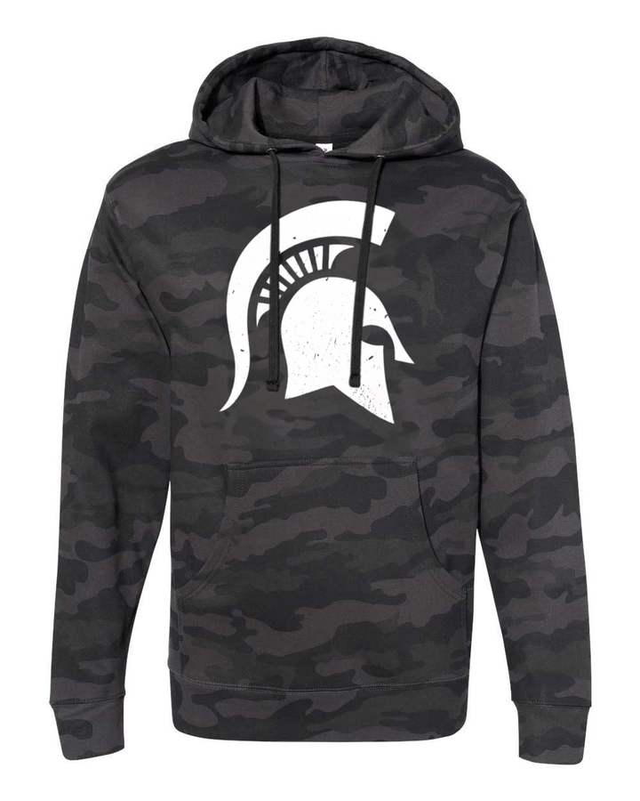 MSU Spartan Helmet Black Camo Sweatshirt