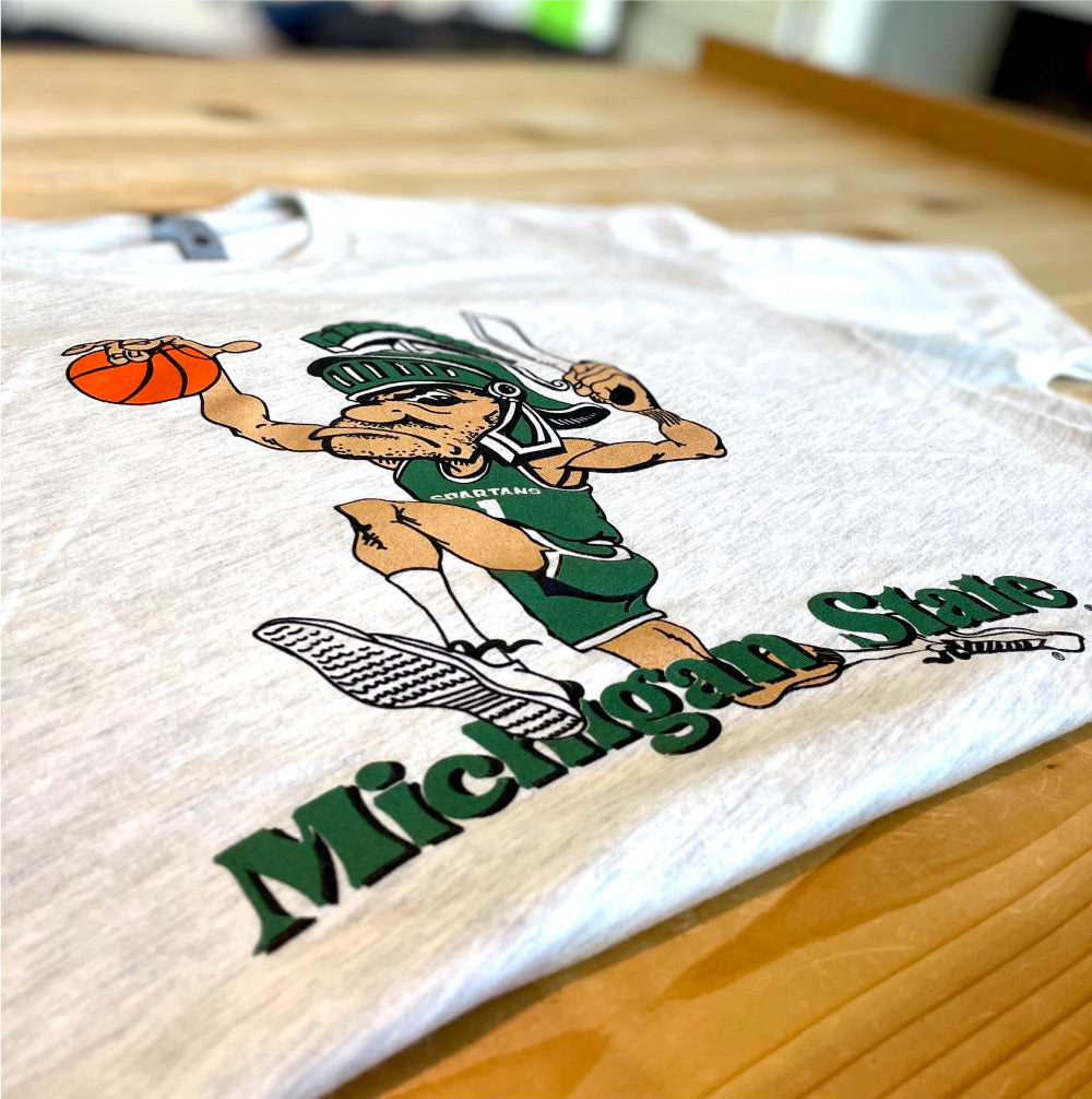 Michigan State Dunking Sparty T-Shirt from Nudge Printing