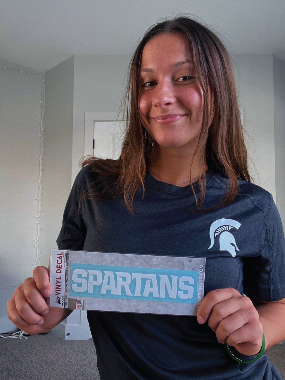 Michigan State Performance Women's T-Shirt Spartan Helmet from Nudge Printing