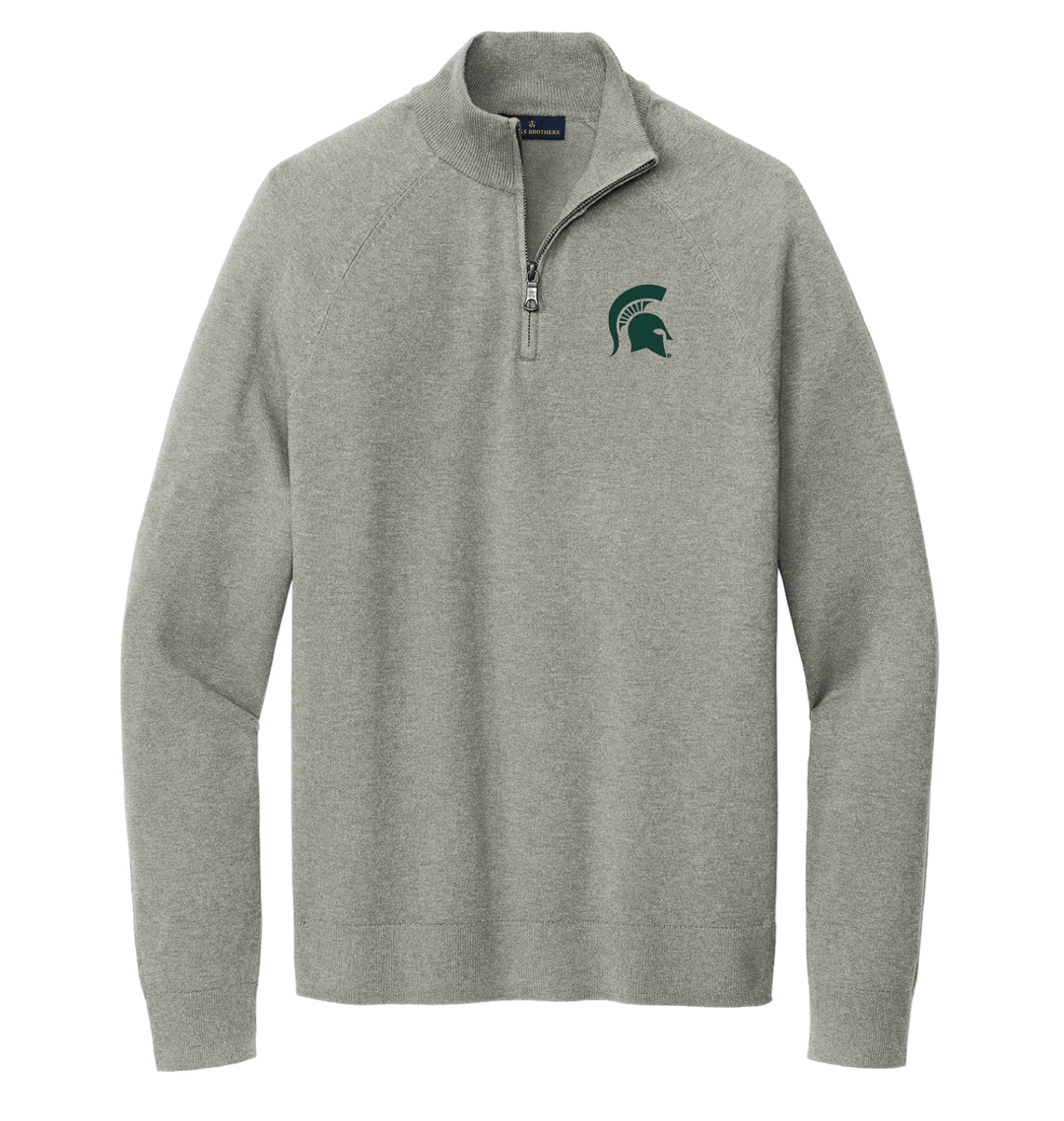 Michigan State Quarter Zip | Brooks Brothers Spartan Helmet Michigan State Quarter Zip | Brooks Brothers Spartan Helmet