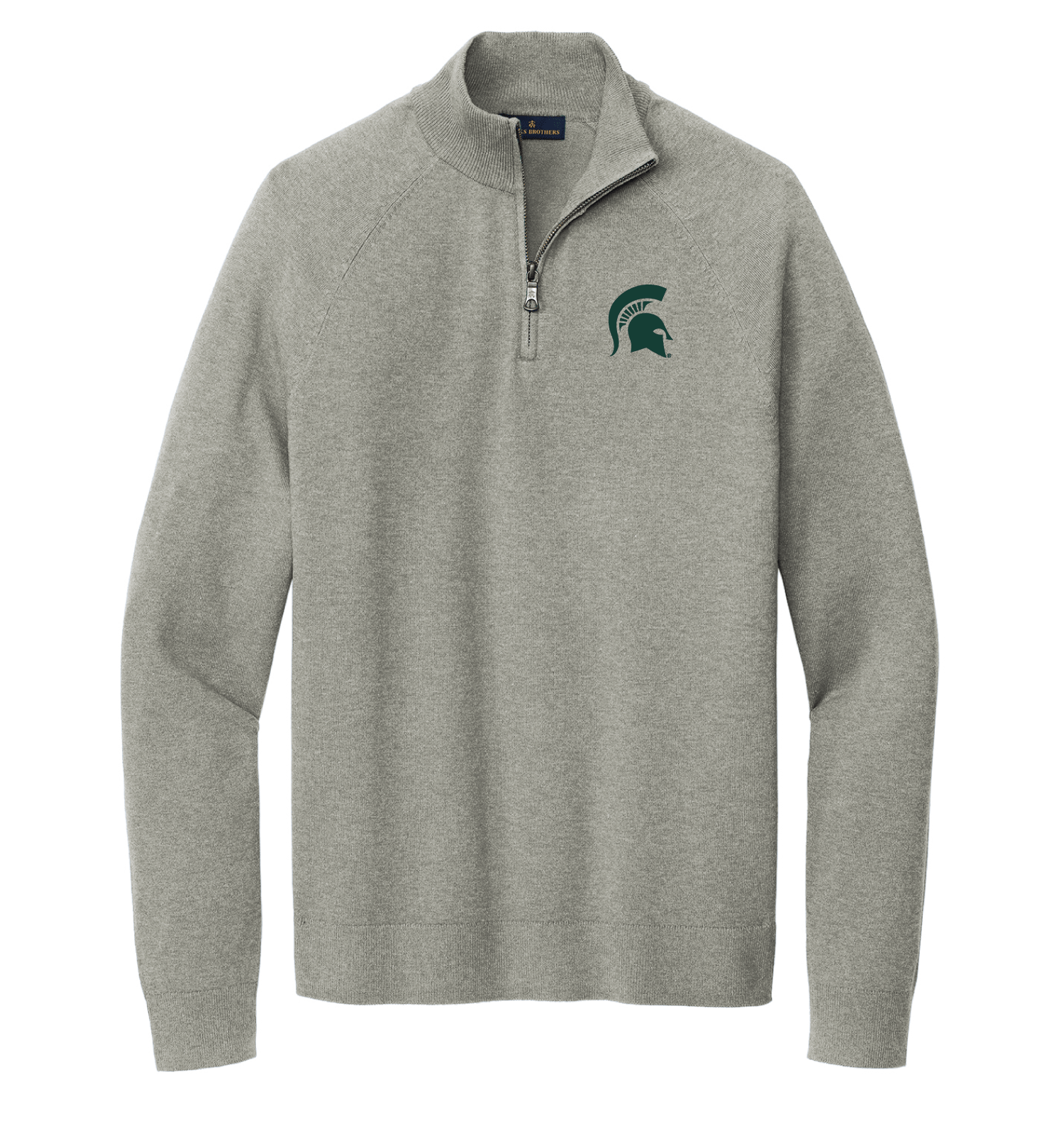Michigan State Quarter Zip | Brooks Brothers Spartan Helmet