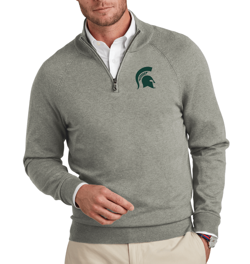 Michigan State Quarter Zip | Brooks Brothers Spartan Helmet Michigan State Quarter Zip | Brooks Brothers Spartan Helmet