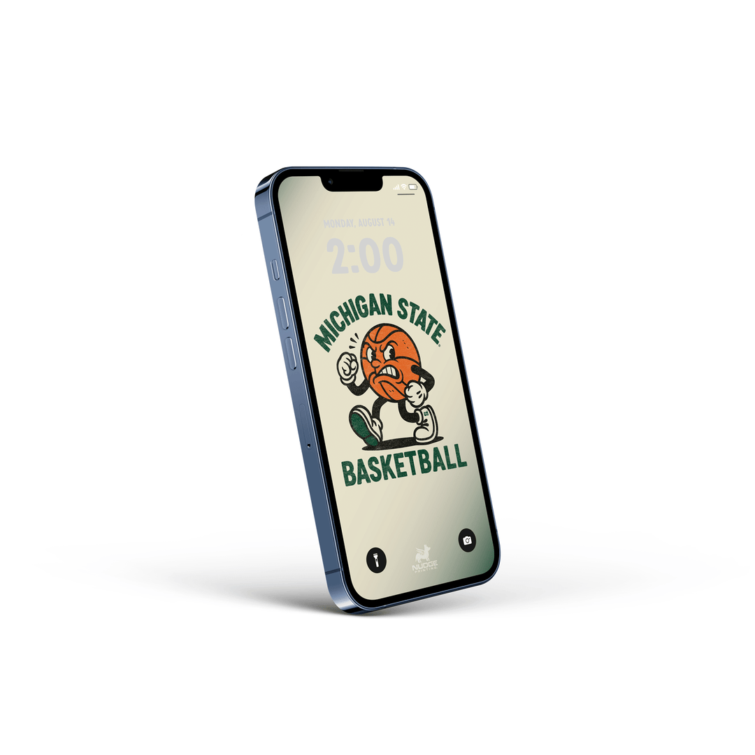 Free Michigan State phone wallpaper download featuring our vintage Mr. Basketball design. 