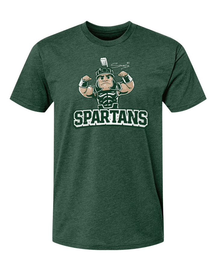 Green t-shirt with Sparty Mascot and &