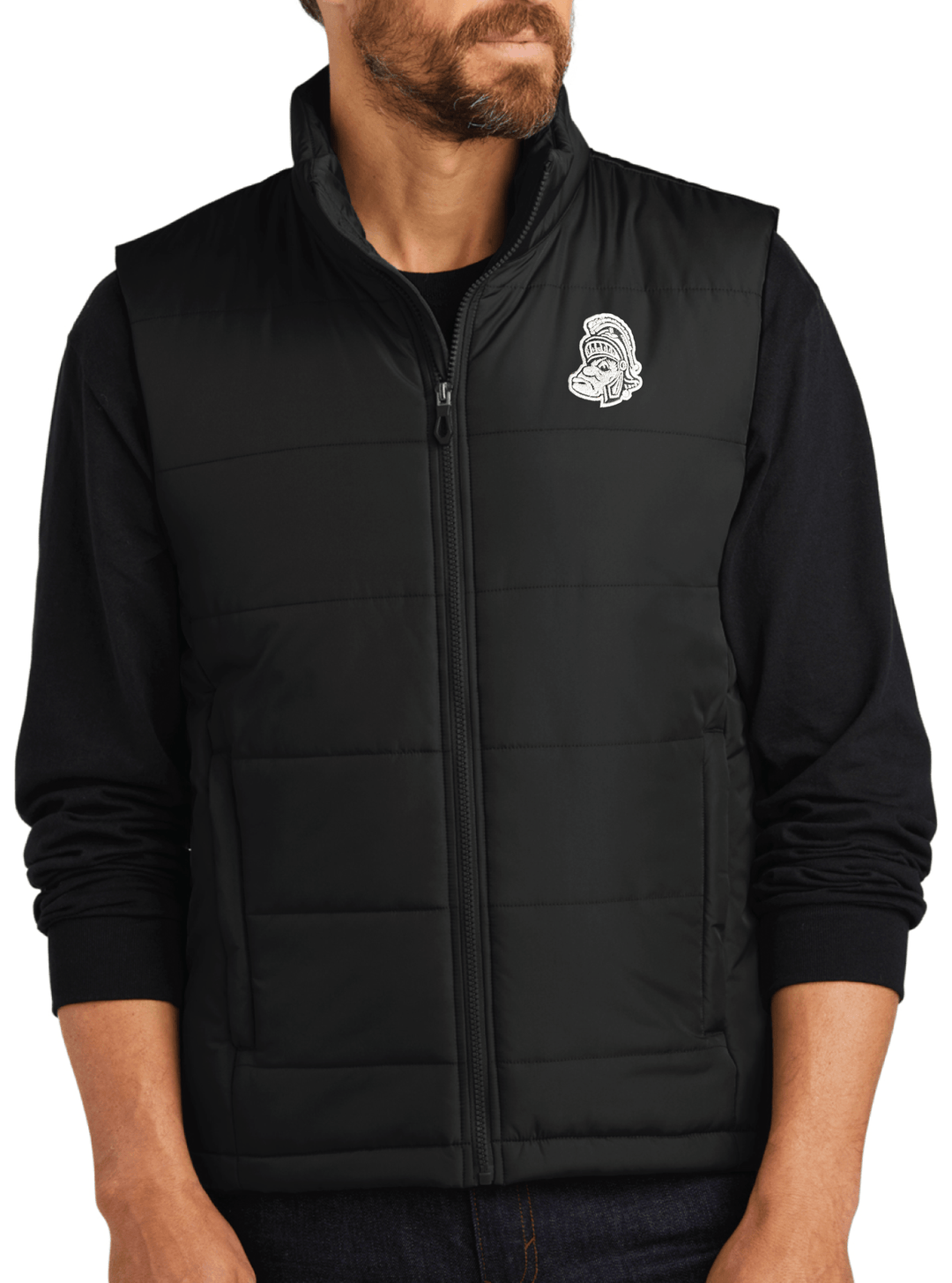 Michigan State Spartans Black Puffer Vest