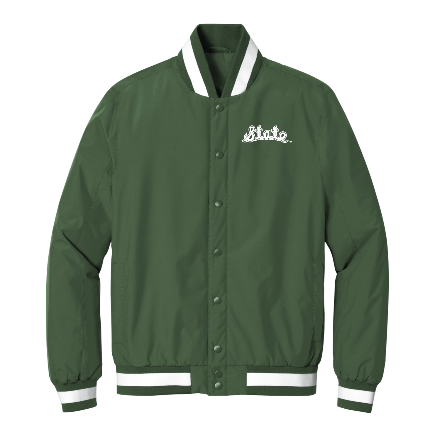 Michigan State Cursive State Script Varsity Jacket – Nudge Printing
